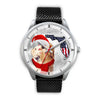 Golden Retriever On Christmas Florida Silver Wrist Watch-Free Shipping