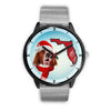 Irish Red And White Setter On Christmas Florida Wrist Watch-Free Shipping