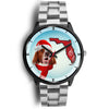 Irish Red And White Setter On Christmas Florida Wrist Watch-Free Shipping