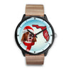 Irish Red And White Setter On Christmas Florida Wrist Watch-Free Shipping