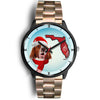 Irish Red And White Setter On Christmas Florida Wrist Watch-Free Shipping