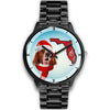 Irish Red And White Setter On Christmas Florida Wrist Watch-Free Shipping