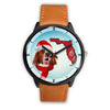 Irish Red And White Setter On Christmas Florida Wrist Watch-Free Shipping