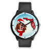 Irish Red And White Setter On Christmas Florida Wrist Watch-Free Shipping