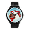 Irish Red And White Setter On Christmas Florida Wrist Watch-Free Shipping