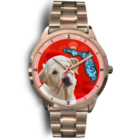 Labrador Retriever On Christmas Florida Golden Wrist Watch-Free Shipping