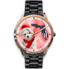 Cute Maltese On Christmas Florida Golden Wrist Watch-Free Shipping