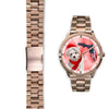 Cute Maltese On Christmas Florida Golden Wrist Watch-Free Shipping