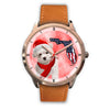 Cute Maltese On Christmas Florida Golden Wrist Watch-Free Shipping