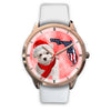 Cute Maltese On Christmas Florida Golden Wrist Watch-Free Shipping