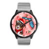 Miniature American Shepherd On Christmas Florida Wrist Watch-Free Shipping