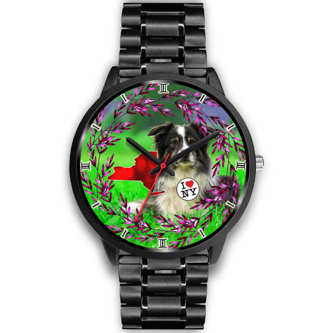 Amazing Border Collie Dog New York Christmas Special Wrist Watch-Free Shipping