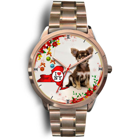 Cute Chihuahua Dog New York Christmas Special Wrist Watch-Free Shipping
