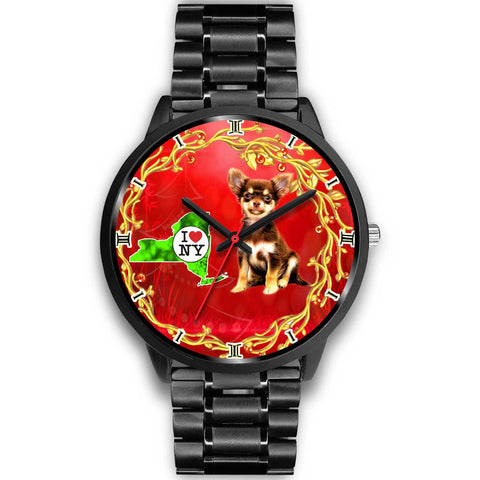 Chihuahua ON Red New York Christmas Special Wrist Watch-Free Shipping