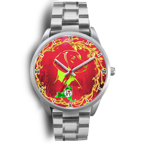 Vizsla Dog Art ON Red New York Christmas Special Wrist Watch-Free Shipping