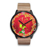 Lovely Vizsla Dog Art ON Red New York Christmas Special Wrist Watch-Free Shipping