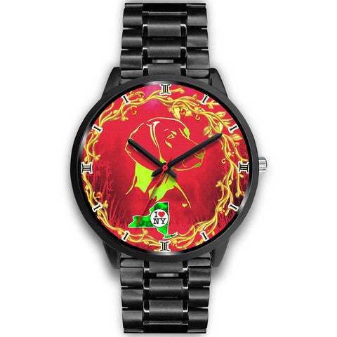 Lovely Vizsla Dog Art ON Red New York Christmas Special Wrist Watch-Free Shipping