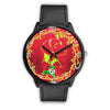 Lovely Vizsla Dog Art ON Red New York Christmas Special Wrist Watch-Free Shipping