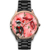 Miniature Schnauzer On Christmas Florida Golden Wrist Watch-Free Shipping