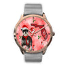 Miniature Schnauzer On Christmas Florida Golden Wrist Watch-Free Shipping