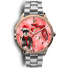 Miniature Schnauzer On Christmas Florida Golden Wrist Watch-Free Shipping