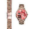 Miniature Schnauzer On Christmas Florida Golden Wrist Watch-Free Shipping