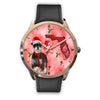 Miniature Schnauzer On Christmas Florida Golden Wrist Watch-Free Shipping