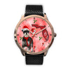 Miniature Schnauzer On Christmas Florida Golden Wrist Watch-Free Shipping