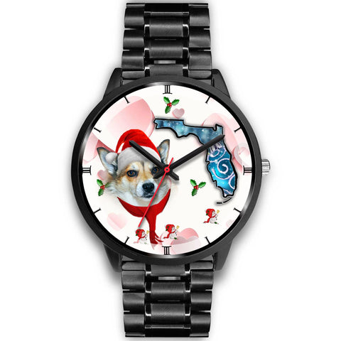 Norwegian Lundehund On Christmas Florida Wrist Watch-Free Shipping