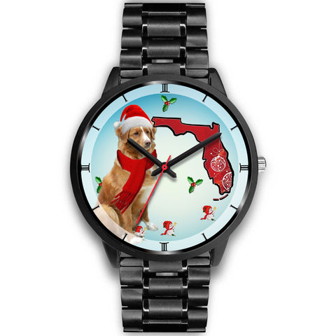 Nova Scotia Duck Tolling Retriever On Christmas Florida Wrist Watch-Free Shipping