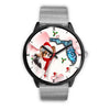 Papillon Dog On Christmas Florida Wrist Watch-Free Shipping