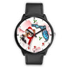 Papillon Dog On Christmas Florida Wrist Watch-Free Shipping