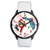 Papillon Dog On Christmas Florida Wrist Watch-Free Shipping