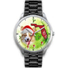 Pembroke Welsh Corgi On Christmas Florida Silver Wrist Watch-Free Shipping