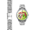 Pembroke Welsh Corgi On Christmas Florida Silver Wrist Watch-Free Shipping