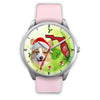 Pembroke Welsh Corgi On Christmas Florida Silver Wrist Watch-Free Shipping