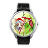 Pembroke Welsh Corgi On Christmas Florida Silver Wrist Watch-Free Shipping