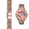 Pembroke Welsh Corgi On Christmas Florida Golden Wrist Watch-Free Shipping