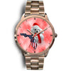 Poodle On Christmas Florida Golden Wrist Watch-Free Shipping