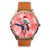 Poodle On Christmas Florida Golden Wrist Watch-Free Shipping