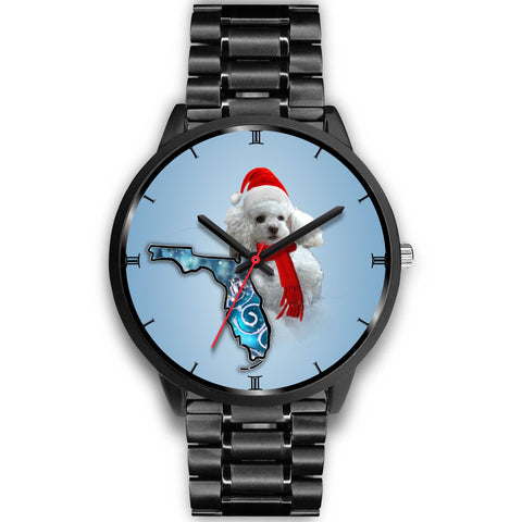 Poodle Dog On Christmas Florida Wrist Watch-Free Shipping