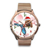 Redbone Coonhound On Christmas Florida Golden Wrist Watch-Free Shipping