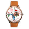 Redbone Coonhound On Christmas Florida Golden Wrist Watch-Free Shipping