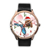 Redbone Coonhound On Christmas Florida Golden Wrist Watch-Free Shipping