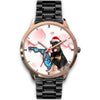 Rottweiler Dog On Christmas Florida Golden Wrist Watch-Free Shipping