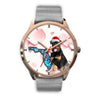 Rottweiler Dog On Christmas Florida Golden Wrist Watch-Free Shipping