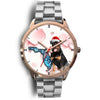 Rottweiler Dog On Christmas Florida Golden Wrist Watch-Free Shipping