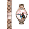 Rottweiler Dog On Christmas Florida Golden Wrist Watch-Free Shipping