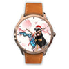 Rottweiler Dog On Christmas Florida Golden Wrist Watch-Free Shipping