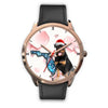 Rottweiler Dog On Christmas Florida Golden Wrist Watch-Free Shipping